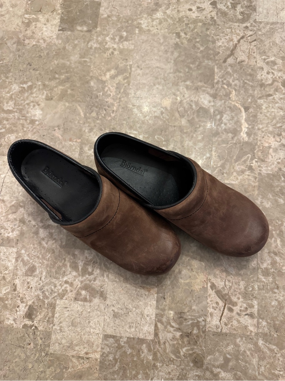 Björndal Ally Brown Leather Clogs Women's Size 9 - Picture 5 of 11